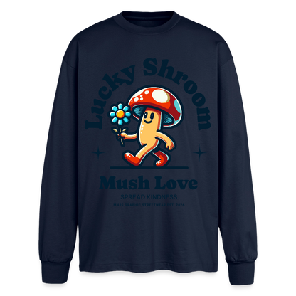 Lucky Shroom Design – Oversized Langarmshirt - Navy