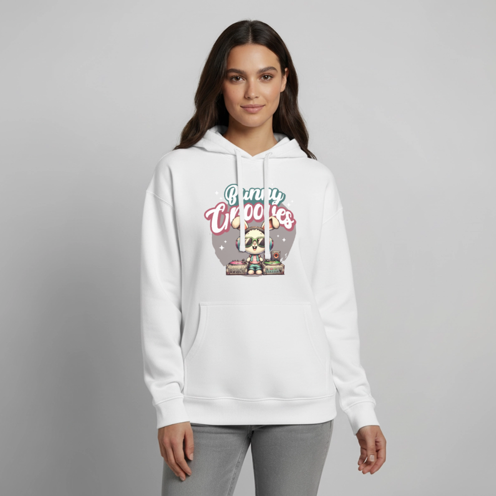 Bunny Grooves Design – Oversized Unisex Hoodie - Weiß