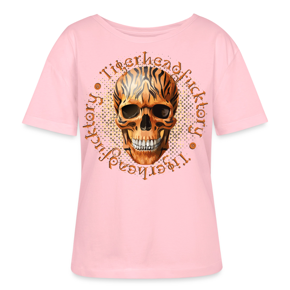 Tiger Skull Design – Rundhals Frauen Bio-T-Shirt - Hellrosa