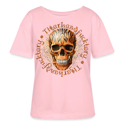 Tiger Skull Design – Rundhals Frauen Bio-T-Shirt - Hellrosa