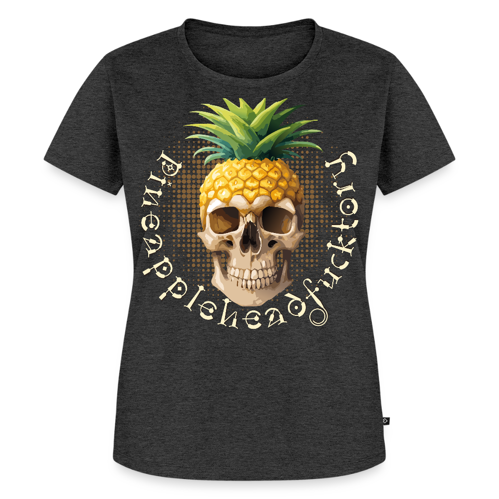 Pineapple Skull Design - Frauen Premium T-Shirt - Anthrazit meliert