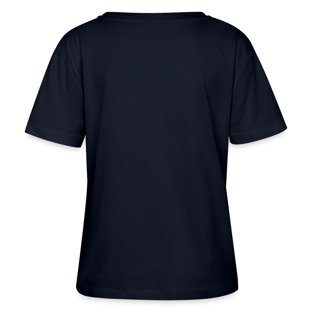Schnee Design – Rundhals Frauen Bio-T-Shirt - Navy