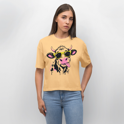 Street Cowboy Design – Frauen Boxy Bio-T-Shirt - Mispel