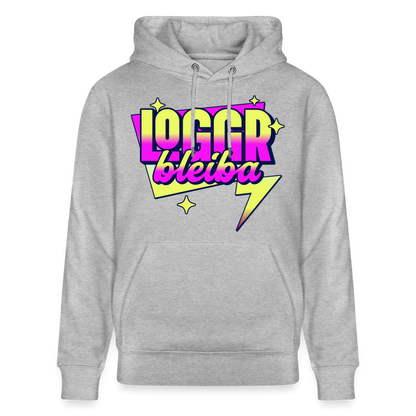 Logo bleibt Design – Unisex Bio-Hoodie - Grau meliert