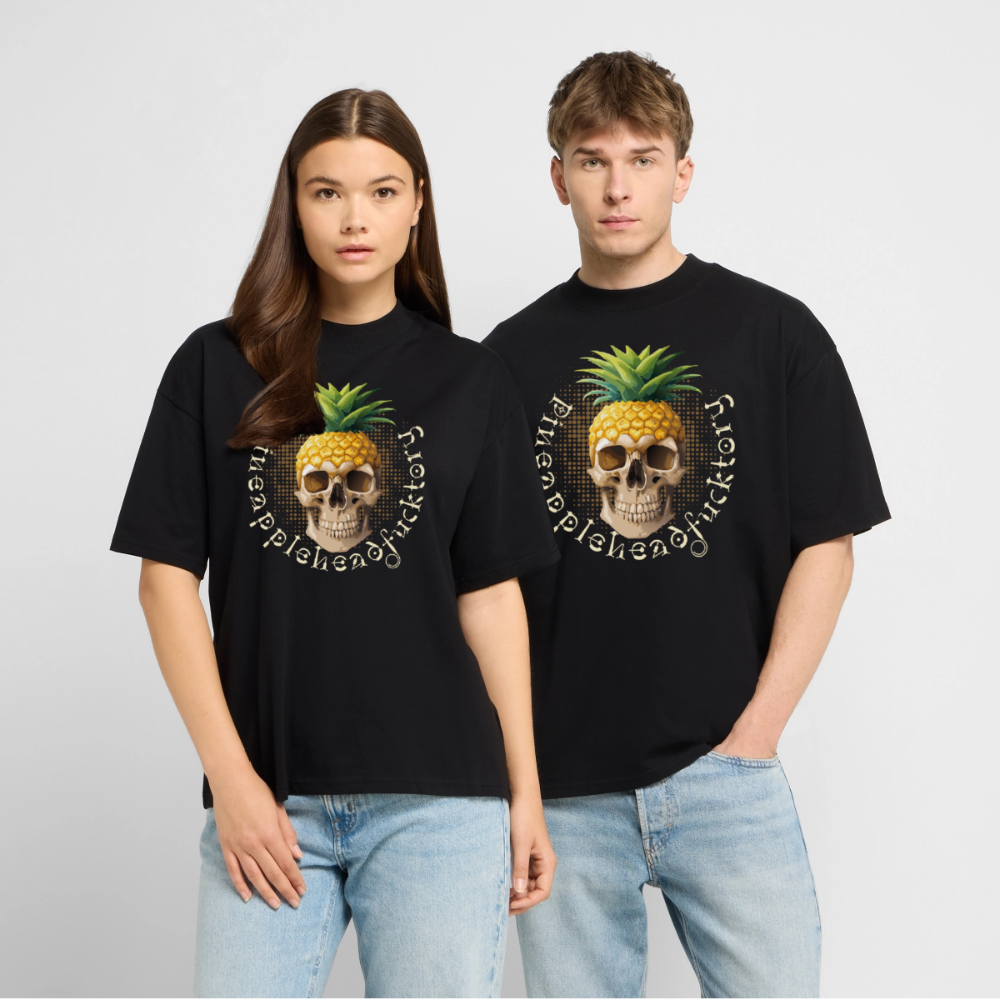 Pineapple Skull Design - Oversized Unisex Bio T-Shirt - Schwarz