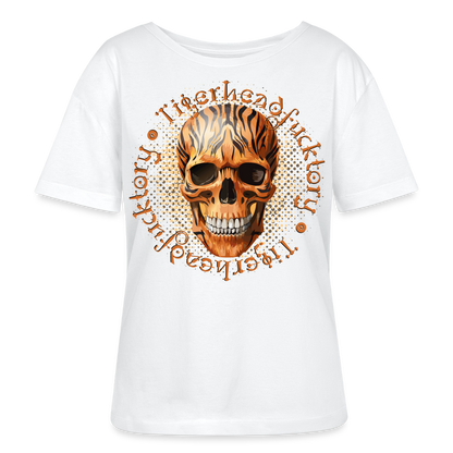 Tiger Skull Design – Rundhals Frauen Bio-T-Shirt - Weiß