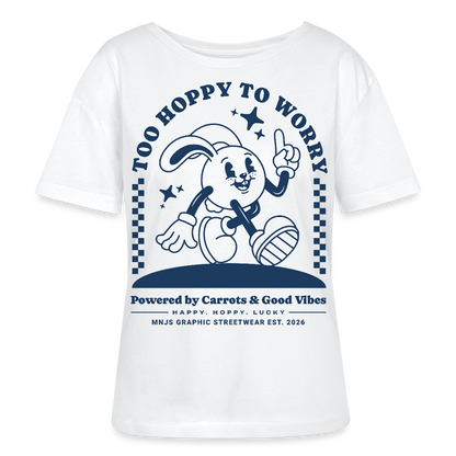 Too Hoppy Too Worry Design – Rundhals Frauen Bio-T-Shirt - Weiß