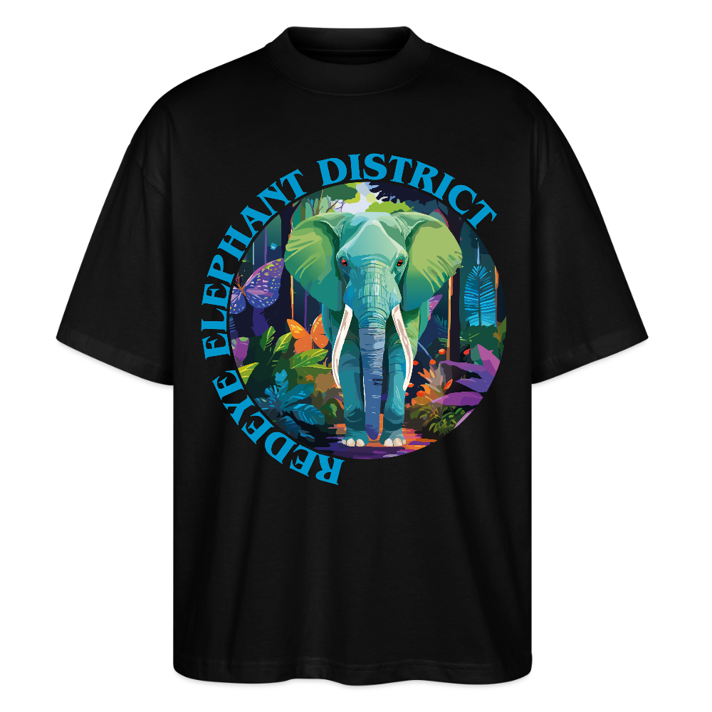 Elephant Design – Oversized Unisex Bio T-Shirt - Schwarz