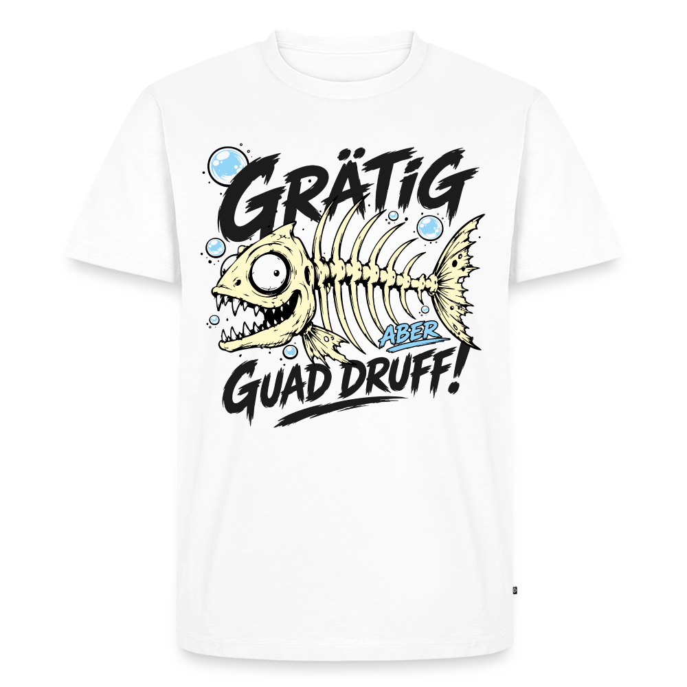 Fischskelett Grätig Design – Männer Premium T-Shirt - Weiß