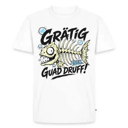 Fischskelett Grätig Design – Männer Premium T-Shirt - Weiß