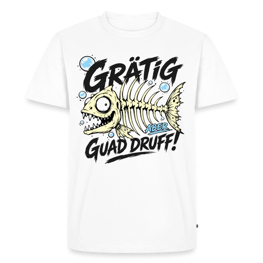 Fischskelett Grätig Design – Männer Premium T-Shirt - Weiß