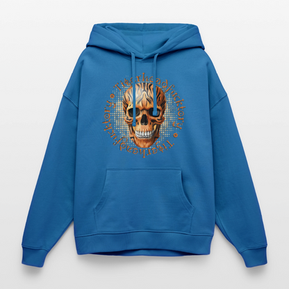 Tiger Skull Design – Oversized Unisex Hoodie - Achtsames Blau