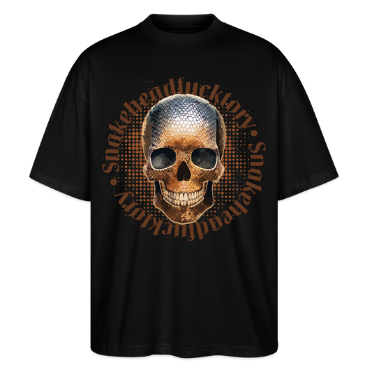 Snake Skull Design – Oversized Unisex Bio T-Shirt - Schwarz