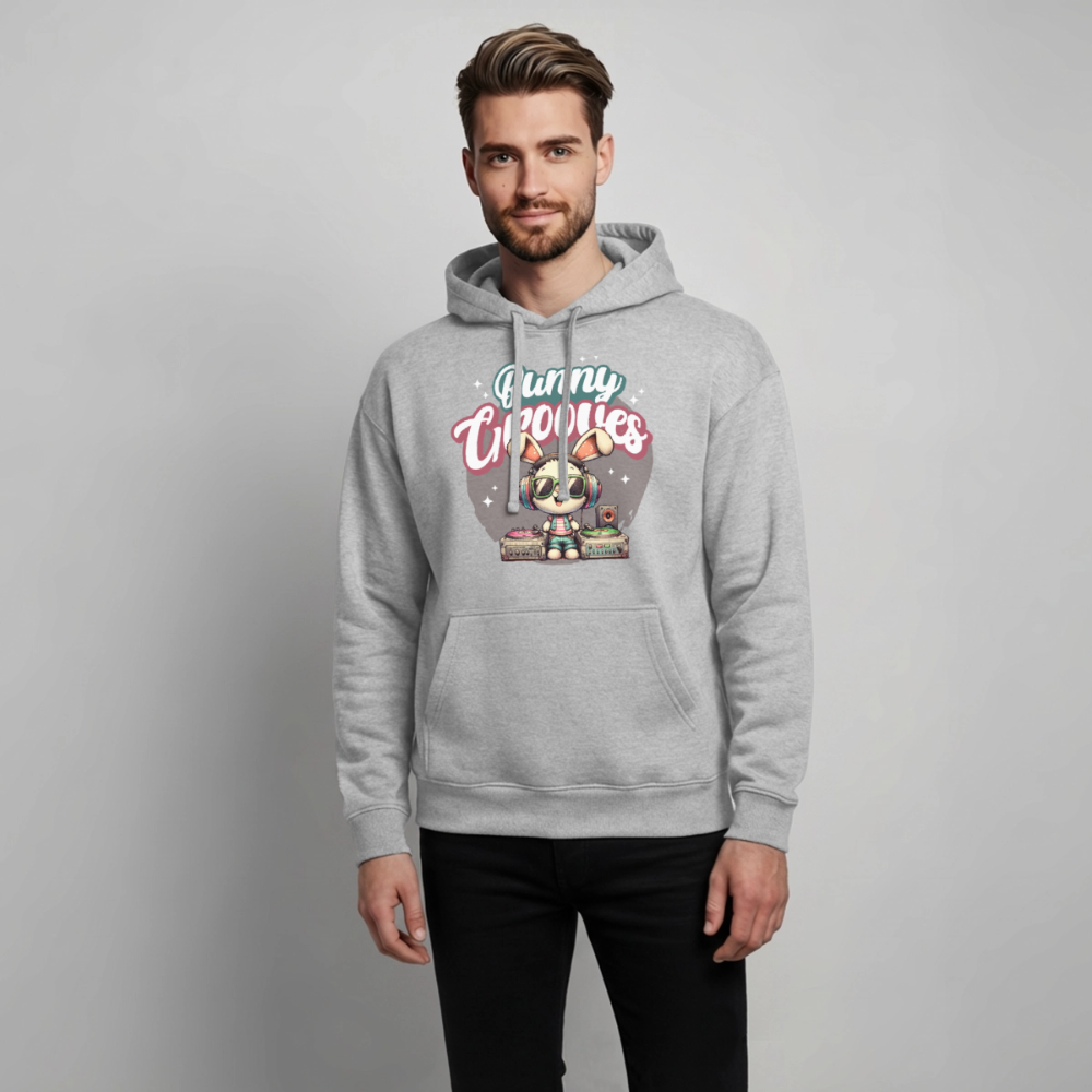 Bunny Grooves Design – Oversized Unisex Hoodie - Grau meliert