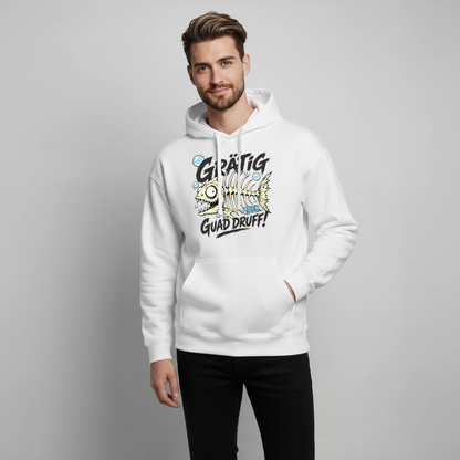 Fischskelett Grätig Design – Oversized Unisex Hoodie - Weiß