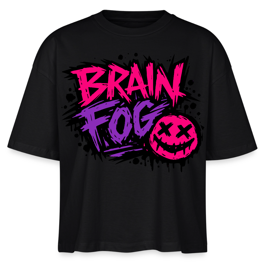 Brain Fog Design – Frauen Boxy Bio-T-Shirt - Schwarz