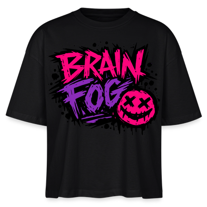 Brain Fog Design – Frauen Boxy Bio-T-Shirt - Schwarz