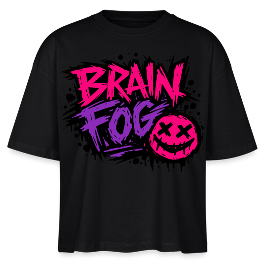 Brain Fog Design – Frauen Boxy Bio-T-Shirt - Schwarz
