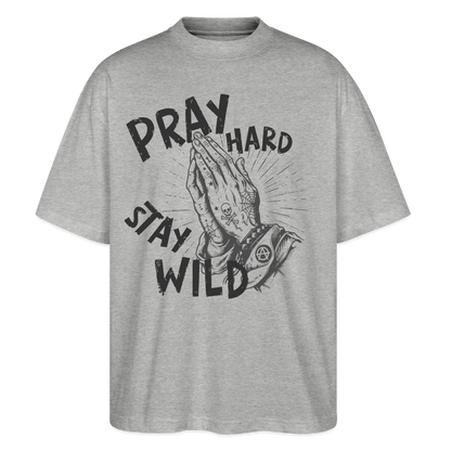 Pray Hard Design – Unisex Bio T-Shirt - Grau meliert