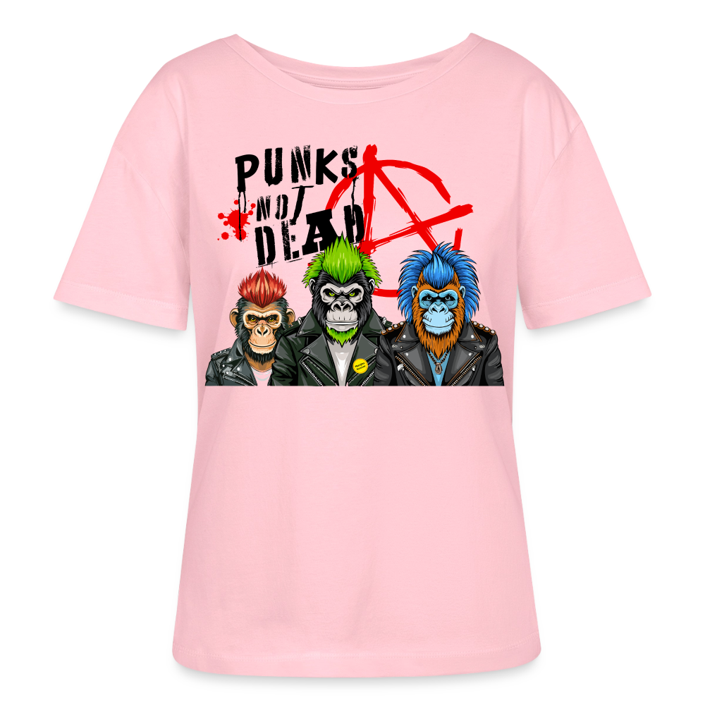 Punks Not Dead Design – Rundhals Frauen Bio-T-Shirt - Hellrosa