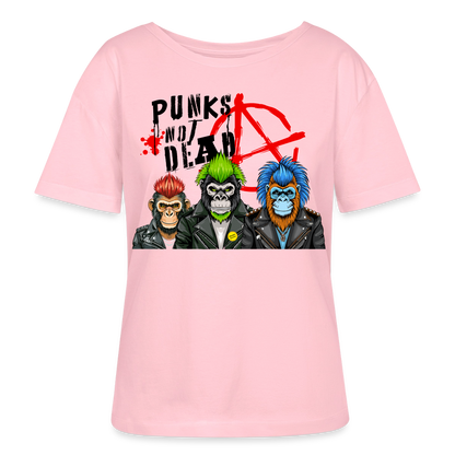 Punks Not Dead Design – Rundhals Frauen Bio-T-Shirt - Hellrosa