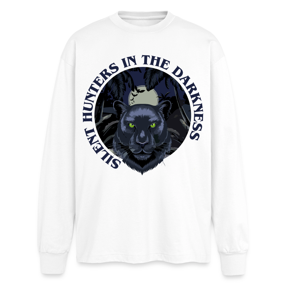 Silent Hunter Design – Oversized Langarmshirt - Weiß
