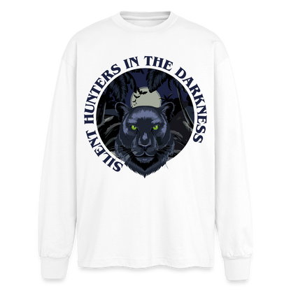 Silent Hunter Design – Oversized Langarmshirt - Weiß