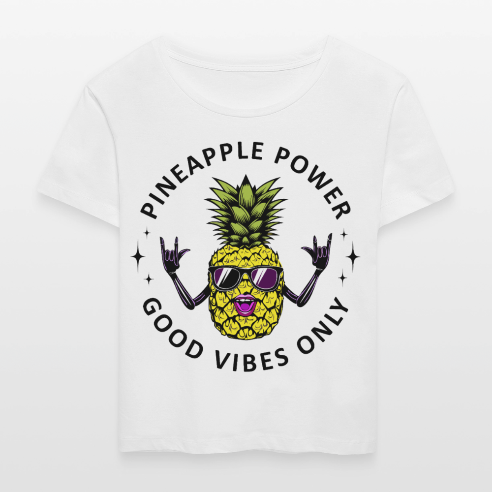 Pineapple Power Design – Rundhals Frauen Bio-T-Shirt - Weiß