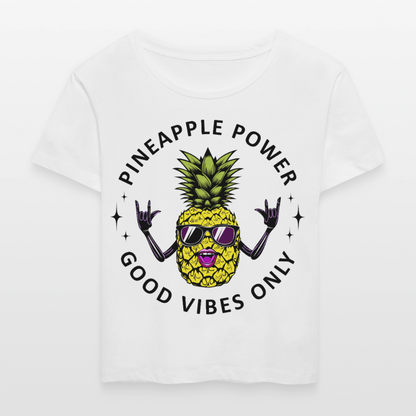 Pineapple Power Design – Rundhals Frauen Bio-T-Shirt - Weiß