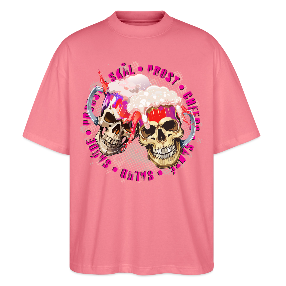 Party Skull Design Pink – Oversized Unisex Bio T-Shirt - Pink 