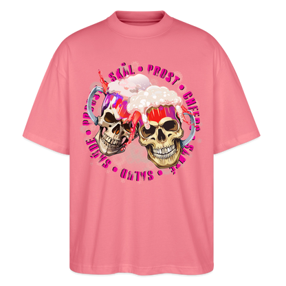 Party Skull Design Pink – Oversized Unisex Bio T-Shirt - Pink 