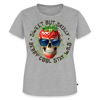 Strawberry Skull Design – Frauen Premium T-Shirt - Grau meliert