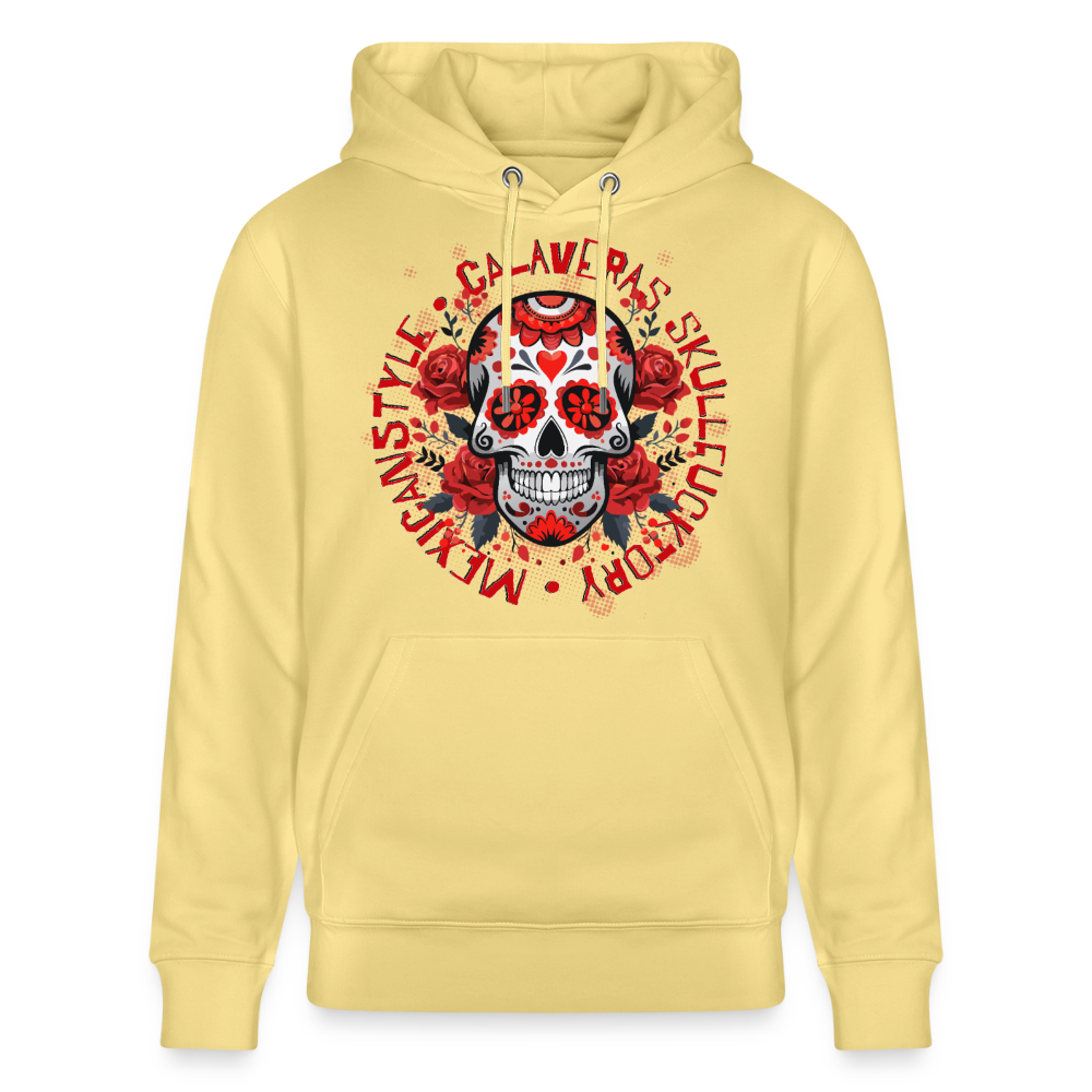 Sugar Skull Rosen Design - Unisex Bio-Hoodie - Gelb Viva 