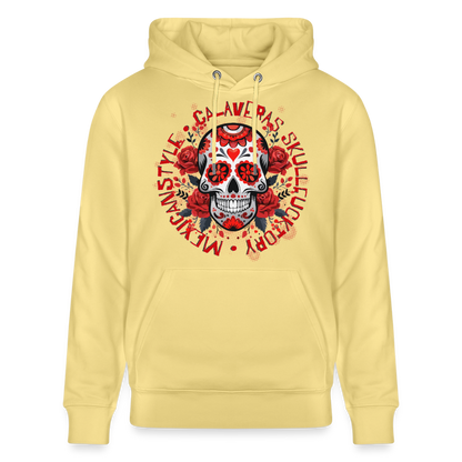 Sugar Skull Rosen Design - Unisex Bio-Hoodie - Gelb Viva 