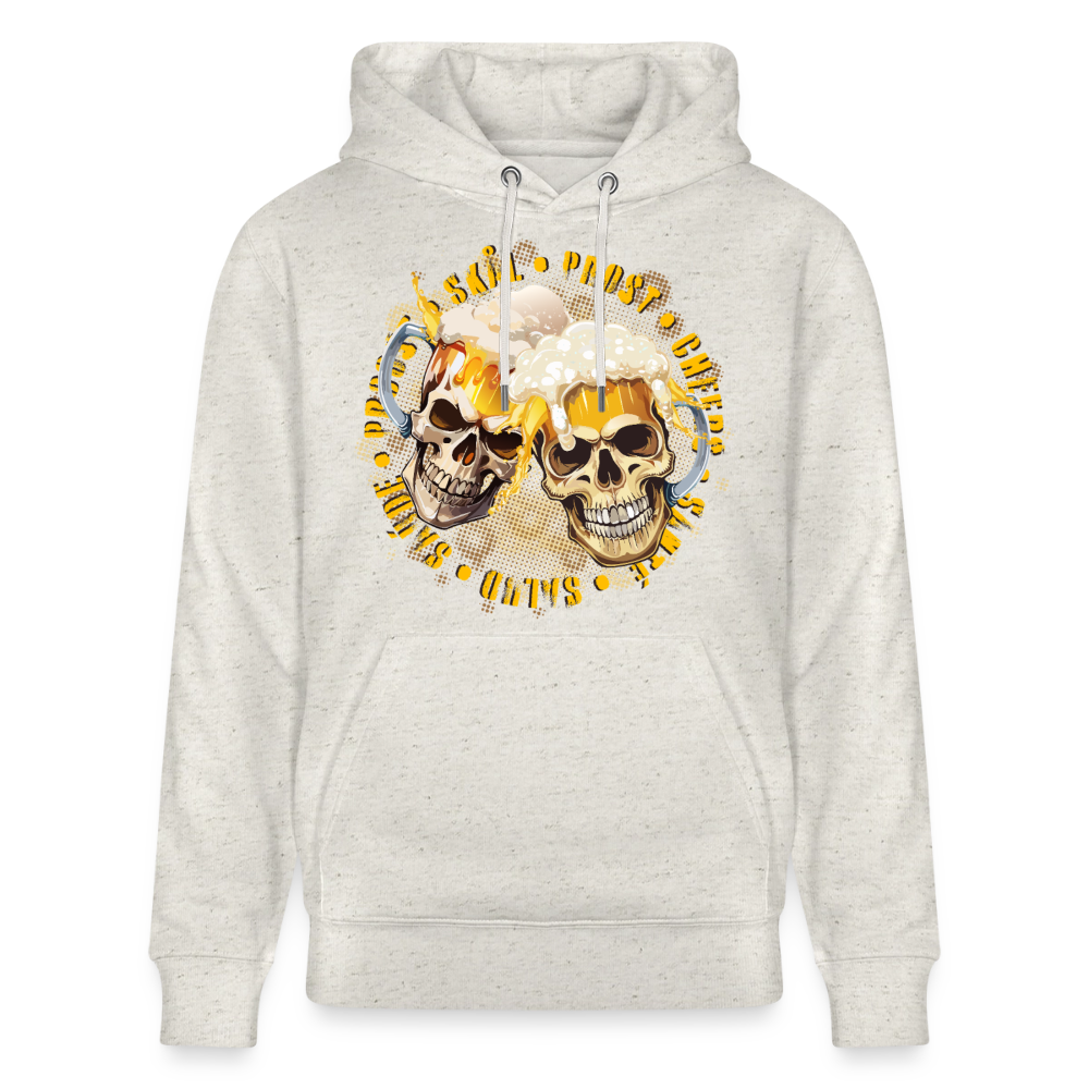 Party Skull Design – Unisex Bio-Hoodie - Beige meliert