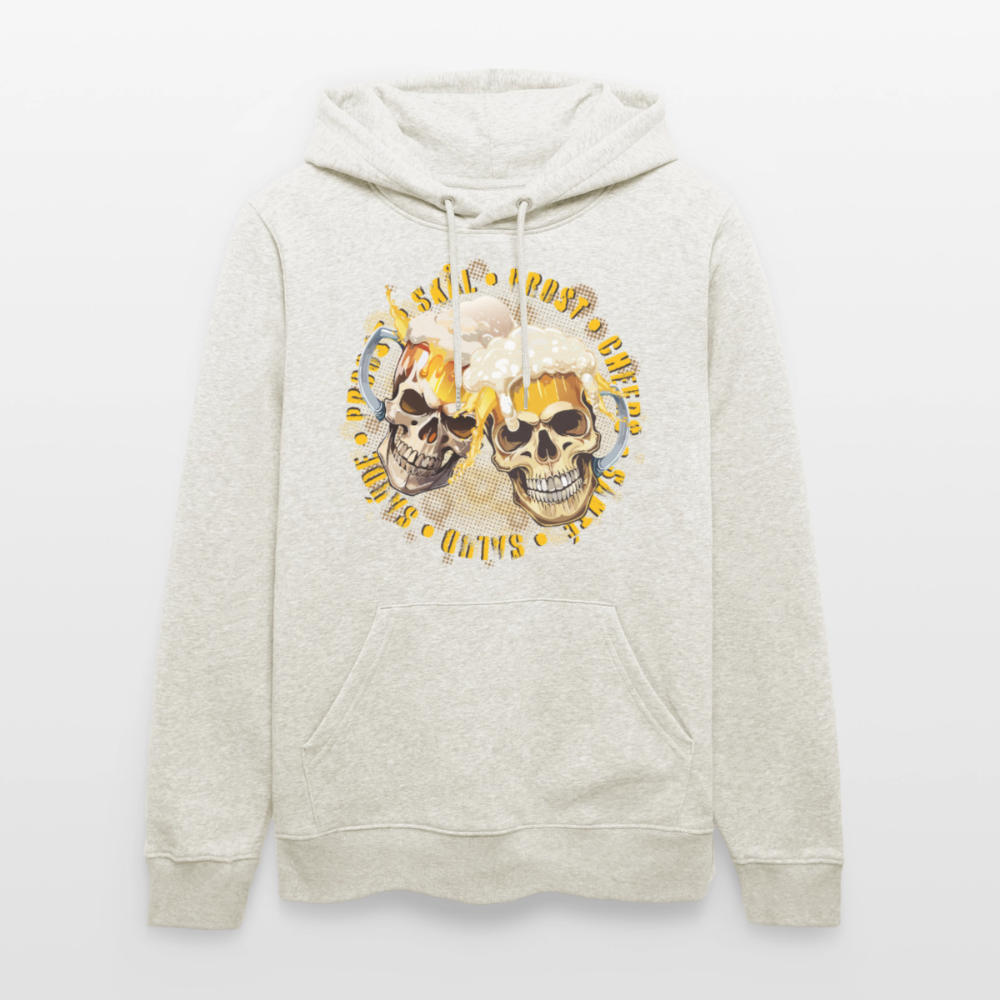 Party Skull Design – Unisex Bio-Hoodie - Beige meliert