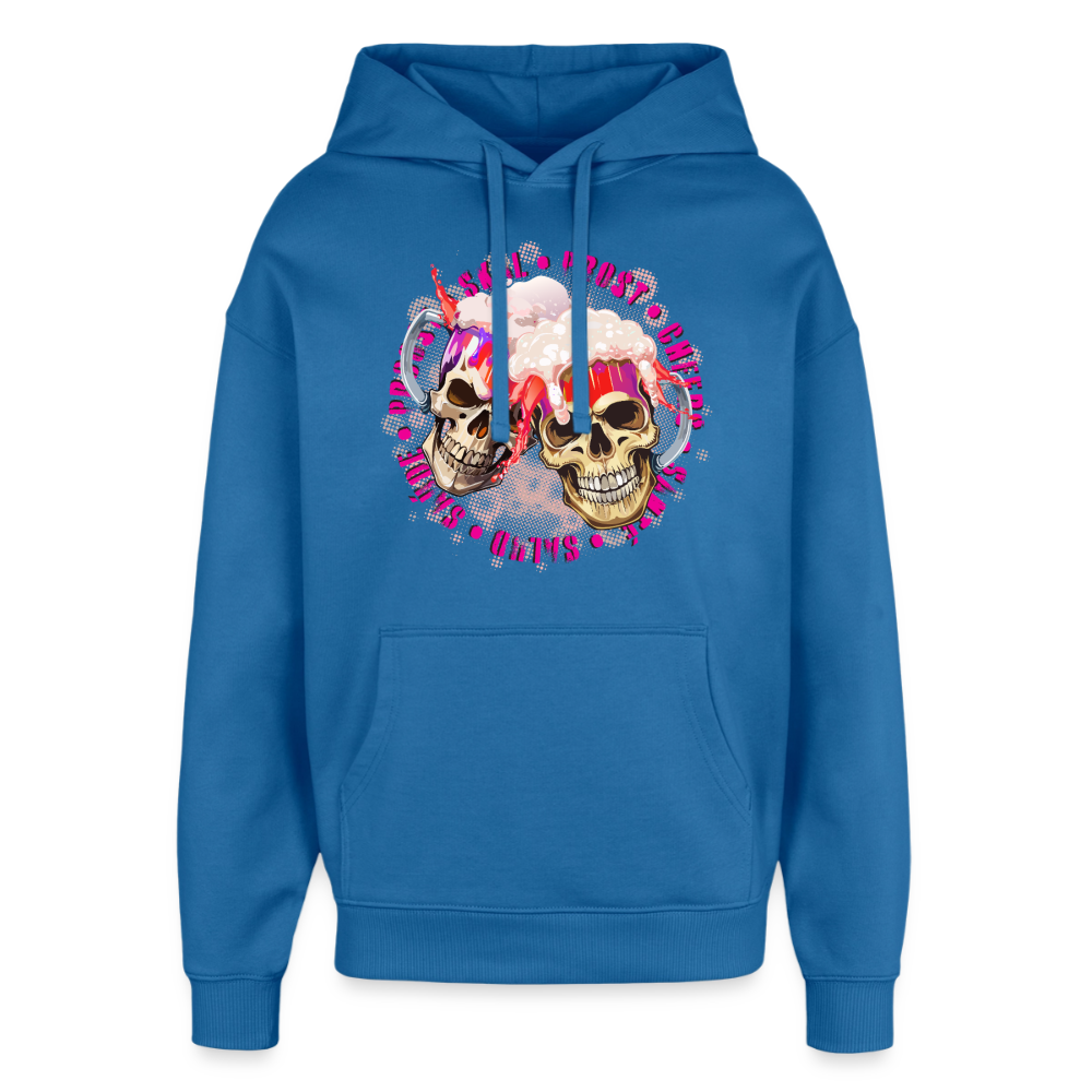 Party Skull Design Pink – Oversized Unisex Hoodie - Achtsames Blau