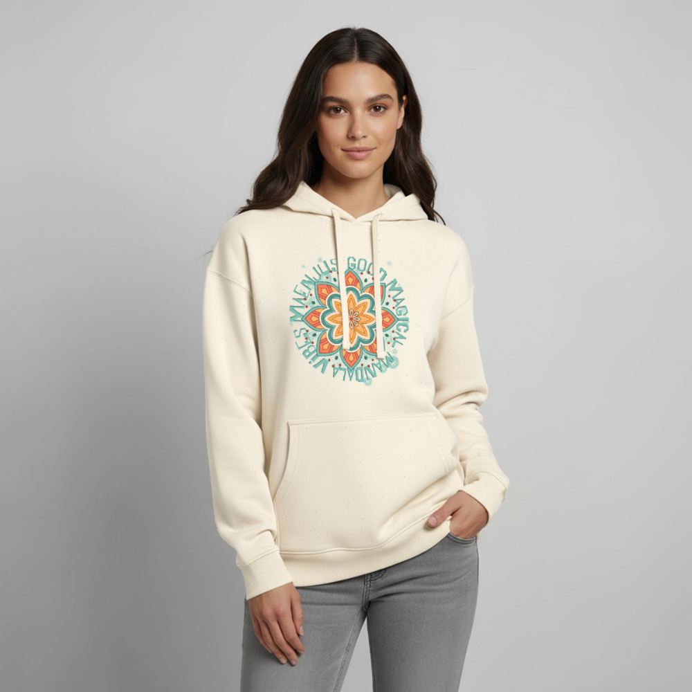 Mandala Türkis Design – Oversized Unisex Hoodie - Natur