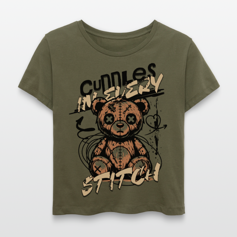 Bear Design – Rundhals Frauen Bio-T-Shirt - Khaki