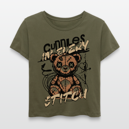 Bear Design – Rundhals Frauen Bio-T-Shirt - Khaki