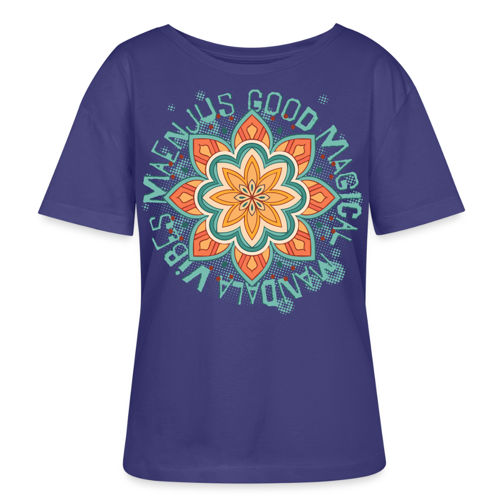 Mandala Türkis Design – Rundhals Frauen Bio-T-Shirt - Dämmerung