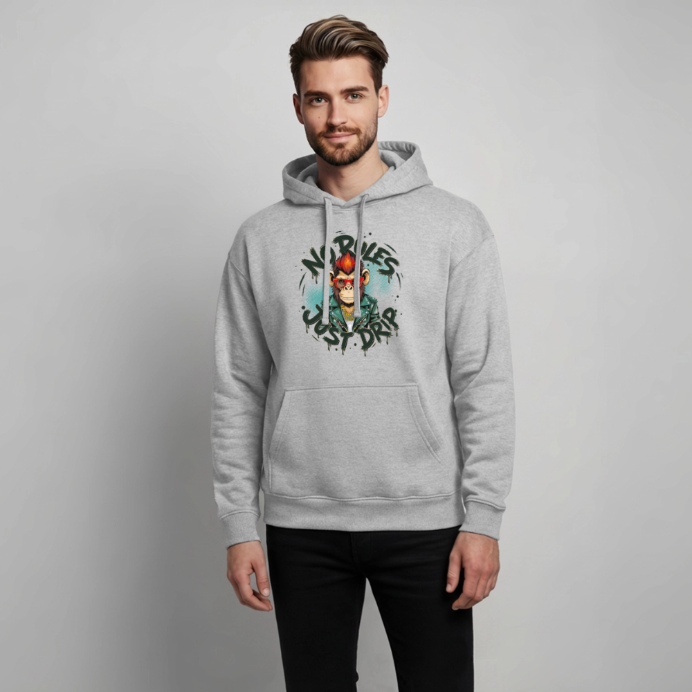 Monkey No Rules Design – Oversized Unisex Hoodie - Grau meliert