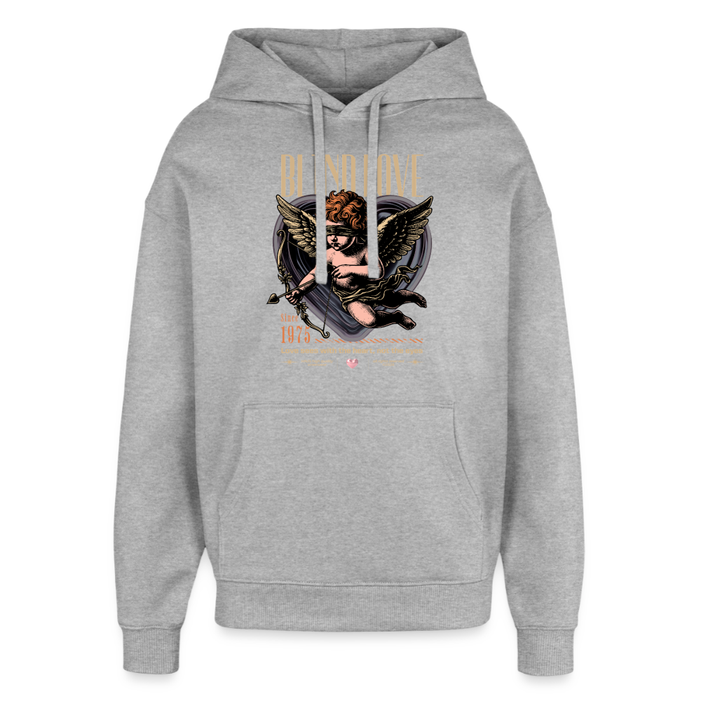 Bear Design – Oversized Unisex Hoodie - Grau meliert