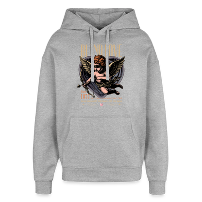 Bear Design – Oversized Unisex Hoodie - Grau meliert