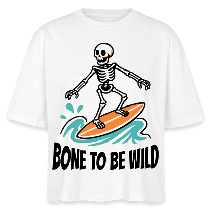 Bone to be Wild Design – Frauen Boxy Bio-T-Shirt - Weiß