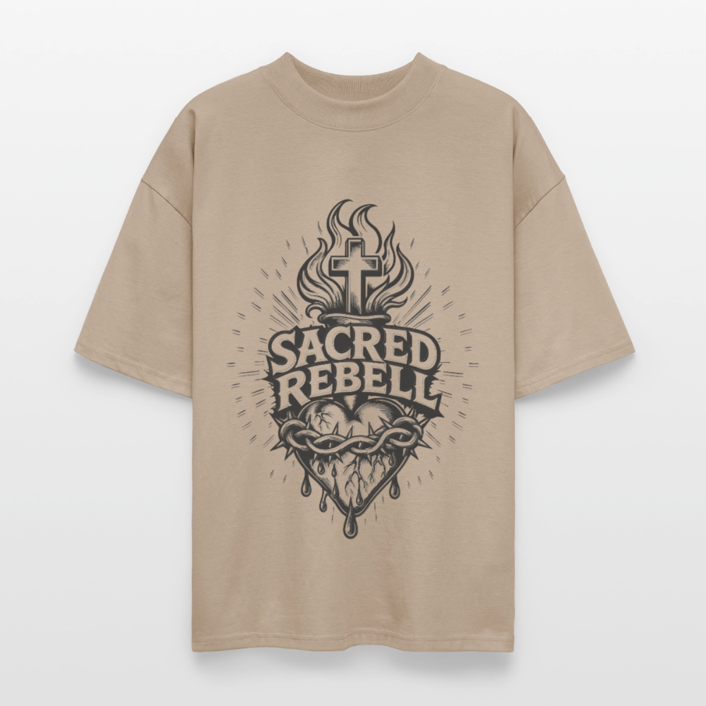 Sacred Rebell Design – Oversized Unisex Bio T-Shirt - Steingrau