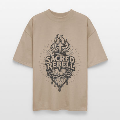 Sacred Rebell Design – Oversized Unisex Bio T-Shirt - Steingrau