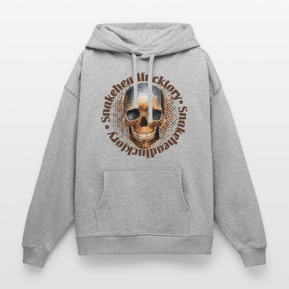 Snake Skull Design – Oversized Unisex Hoodie - Grau meliert