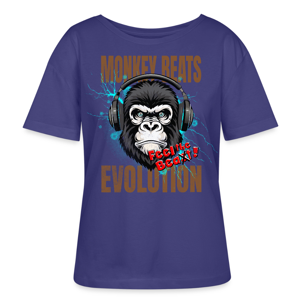 Monkey Beats Design – Rundhals Frauen Bio-T-Shirt - Dämmerung