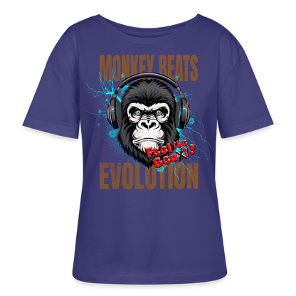 Monkey Beats Design – Rundhals Frauen Bio-T-Shirt - Dämmerung